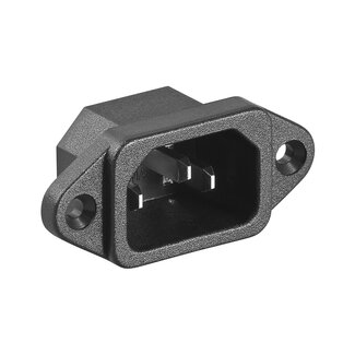 Goobay C14 stroomstekker | inbouw | soldeeraansluiting | zwart