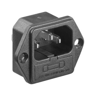 Goobay C14 stroomstekker | zekeringhouder | inbouw | soldeeraansluiting | zwart