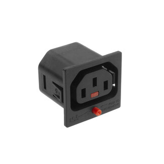 ACT IEC Lock C13 stroomstekker | snap-in | 6,3 mm vlakstekker | zwart