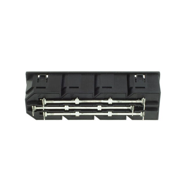 4x IEC Lock C13 stroomstekker | snap-in | 6,3 mm vlakstekker | zwart