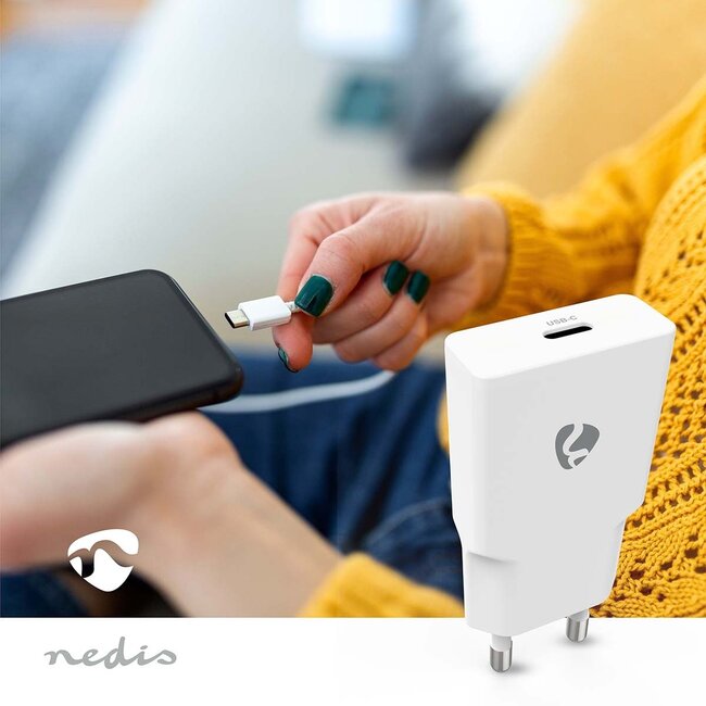 Nedis USB lader | USB-C PD | GaN | 20W | wit