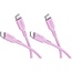 Goobay Set of 2 USB-C silicone cables, 1.5 m, pink