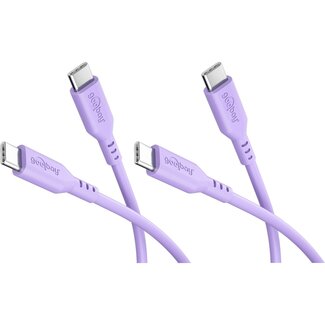 Goobay Goobay Set of 2 USB-C silicone cables, 1.5 m, purple