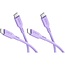 Goobay Set of 2 USB-C silicone cables, 1.5 m, purple