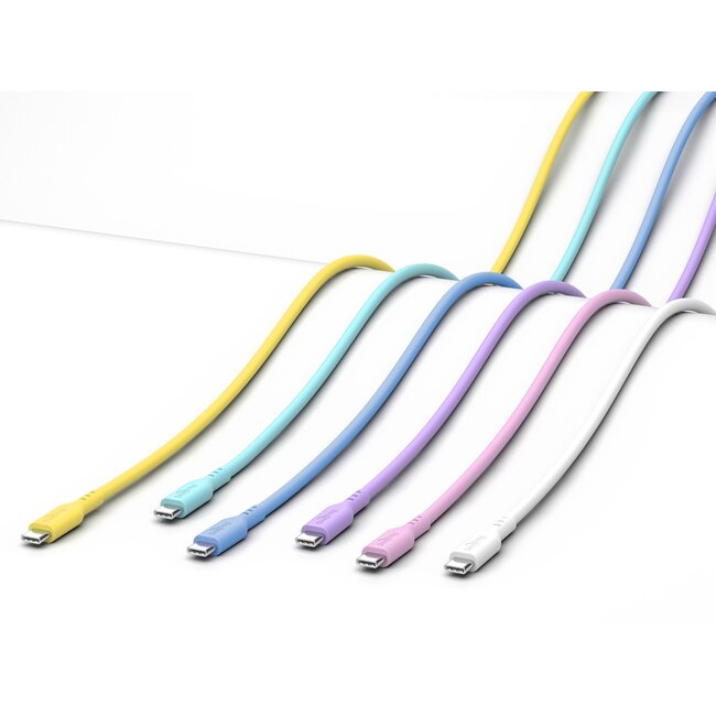 Goobay Set of 2 USB-C silicone cables, 1.5 m, purple