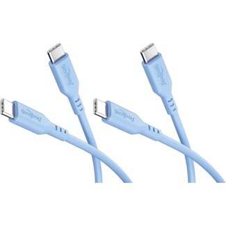 Goobay Goobay Set of 2 USB-C silicone cables, 1.5 m, blue