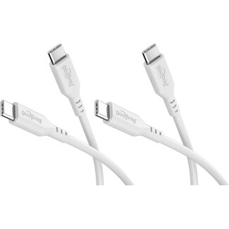 Goobay Goobay Set of 2 USB-C silicone cables, 1.5 m, white