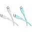 Goobay Crystal Lagoon Set of 2 USB-C Silicone Cables, 1.5 m, white;turquoise