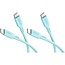 Goobay Set of 2 USB-C silicone cables, 1.5 m, turquoise