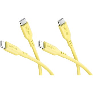 Goobay Goobay Set of 2 USB-C silicone cables, 1.5 m, yellow