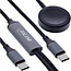 InLine® 2-in-1-oplaadkabel Apple Watch + USB-C, 100 W, USB 2.0, 1,2 m