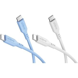 Goobay Goobay Ice Breeze Set: 2 USB-C Silicone Cables, 1.5 m, blue;white