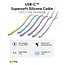 Goobay Ice Breeze Set: 2 USB-C Silicone Cables, 1.5 m, blue;white