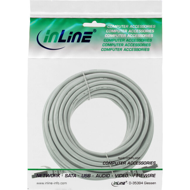 InLine® Patchkabel, SF/UTP, Cat.5e, grijs, 20m