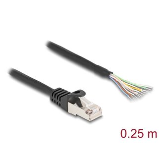 DeLOCK Delock Cable RJ50 male to open wire ends F/UTP 0.25 m black