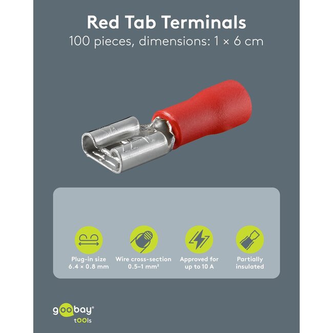 Goobay Tools Female Tab Terminal, red