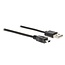 Mini USB - USB-A kabel | USB2.0 | 2,5W | zwart | 0,30 meter