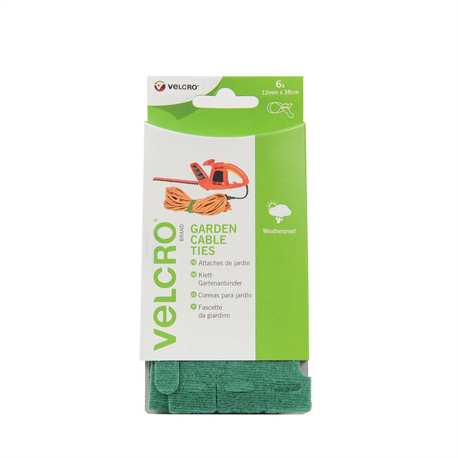 VELCRO® ONE-WRAP® herbruikbare klittenbandstrips voor in de tuin ONE-WRAP® strips 12mm x 38cm x 6 Groen