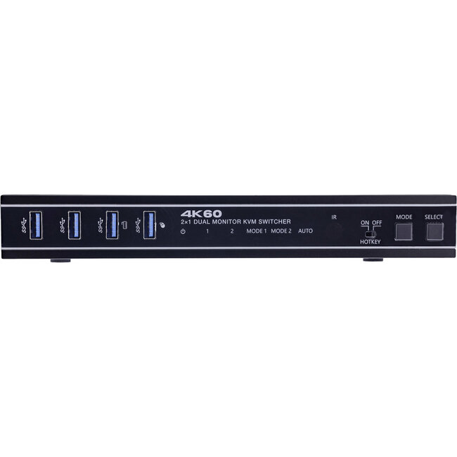 InLine® KVM-switch, 2-weg, HDMI & DP, dubbele monitor, 4K60Hz, USB-hub, zwart