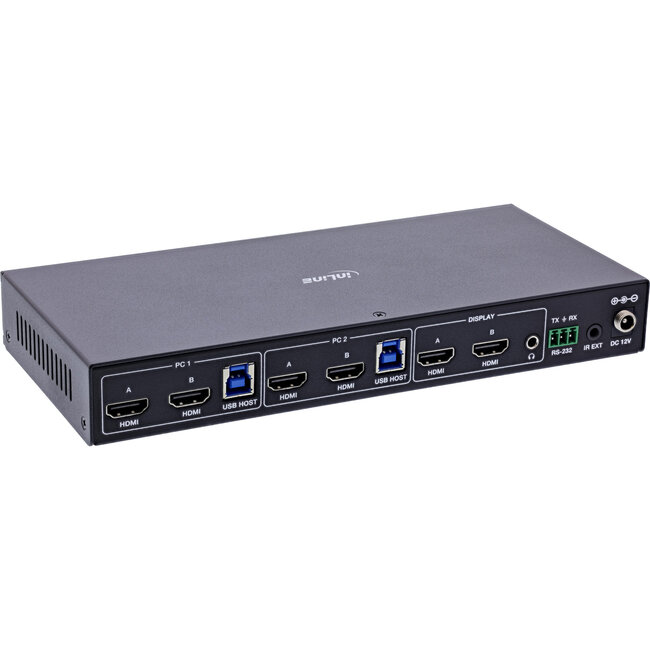 InLine® KVM-schakelaar, 2-weg, HDMI, 4K60Hz, dubbele monitor, USB 3.2 hub