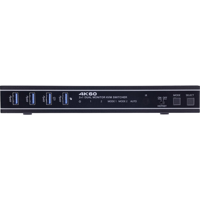 InLine® KVM-schakelaar, 2-weg, HDMI, 4K60Hz, dubbele monitor, USB 3.2 hub