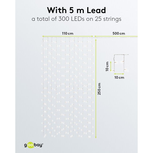 Goobay Light Curtain with 300 LEDs