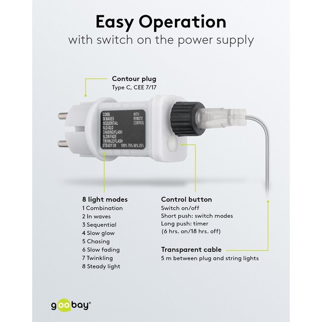 Goobay Light Curtain with 300 LEDs