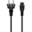 Goobay Mains Cable with Safety Plug, 1 m, black, (3*0.75 mm²)