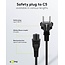 Goobay Mains Cable with Safety Plug, 1 m, black, (3*0.75 mm²)