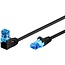 Goobay CAT 6 A Patch Cable 1x 90° Angled, U/UTP, black 0.5 m