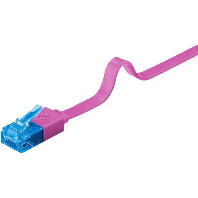 Goobay CAT 6 A Flat Patch Cable U/UTP, magenta 2 m