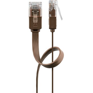 Goobay Goobay CAT 6 Flat Patch Cable, U/UTP, dark brown 15 m