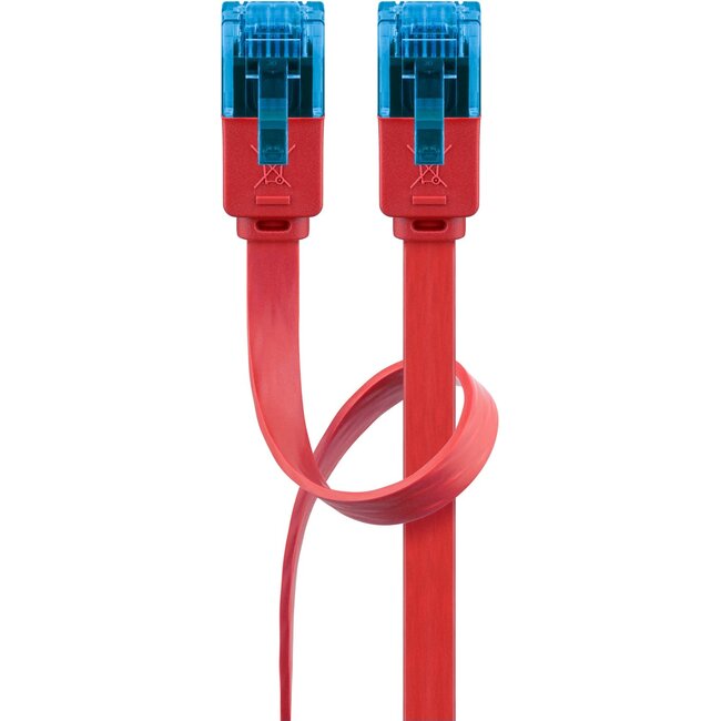 Goobay CAT 6 A Flat Patch Cable U/UTP, red 0.5 m