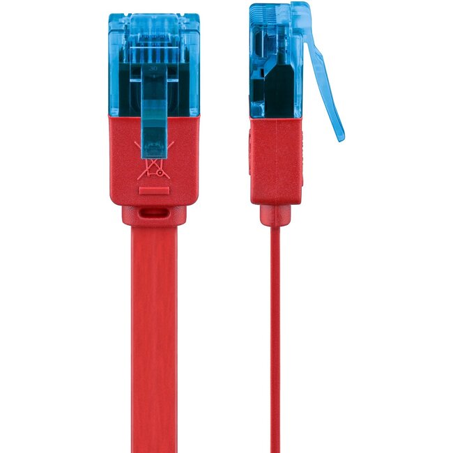 Goobay CAT 6 A Flat Patch Cable U/UTP, red 0.5 m