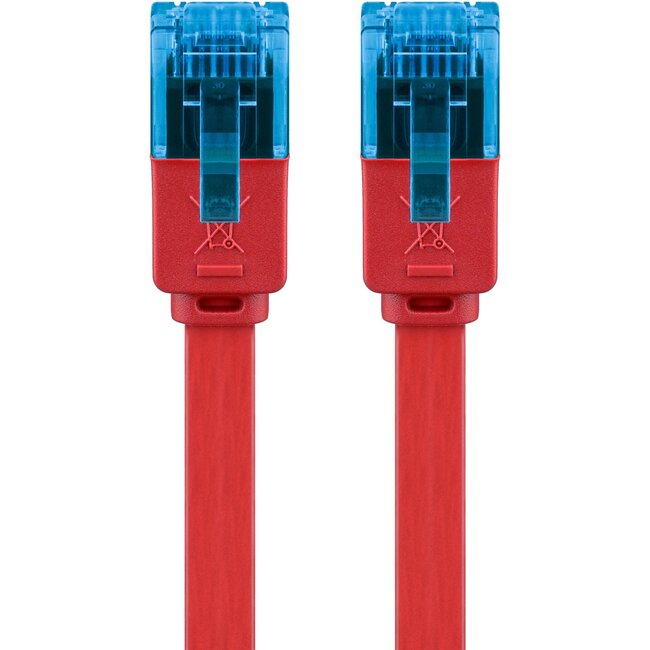 Goobay CAT 6 A Flat Patch Cable U/UTP, red 0.5 m
