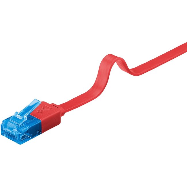 Goobay CAT 6 A Flat Patch Cable U/UTP, red 0.5 m