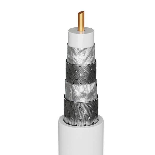 Goobay 120 dB SAT Coaxial Cable, 4x Shielded, CCS