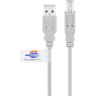 Goobay Goobay USB-A to USB-B Cable, Certified,3 m, grey
