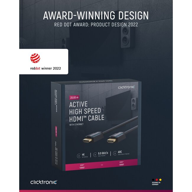 Clicktronic Active High Speed HDMI Cable with Ethernet 20 m