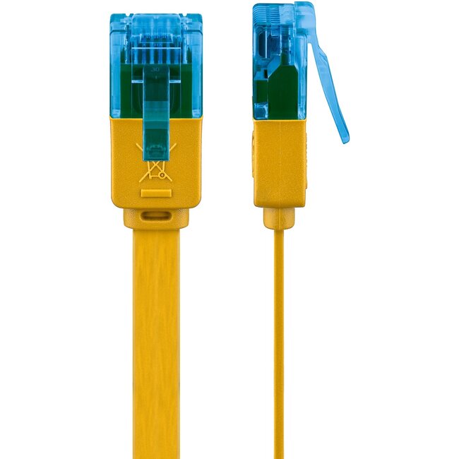 Goobay CAT 6 A Flat Patch Cable U/UTP, yellow 1 m