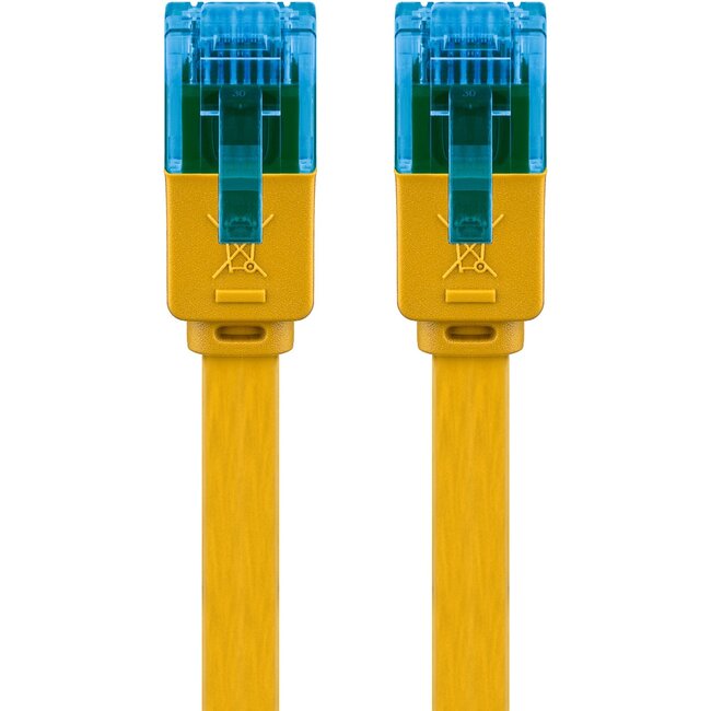 Goobay CAT 6 A Flat Patch Cable U/UTP, yellow 1 m