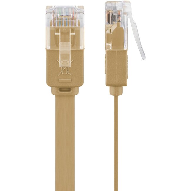 Goobay CAT 6 Flat Patch Cable, U/UTP, light brown 0.5 m