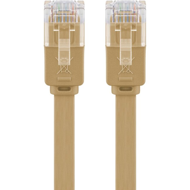 Goobay CAT 6 Flat Patch Cable, U/UTP, light brown 0.5 m