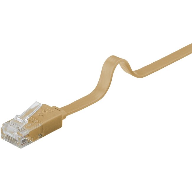 Goobay CAT 6 Flat Patch Cable, U/UTP, light brown 0.5 m