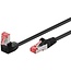Goobay CAT 6 Patch Cable 1x 90° Angled, S/FTP (PiMF), black 10 m