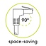 Goobay CAT 6 A Patch Cable 1x 90° Angled, U/UTP, black 0.25 m