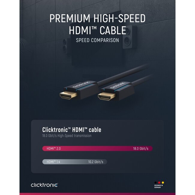 Clicktronic Premium High Speed HDMI Cable with Ethernet 3 m