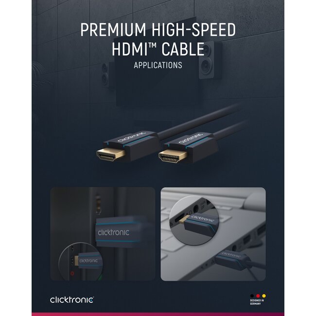 Clicktronic Premium High Speed HDMI Cable with Ethernet 3 m