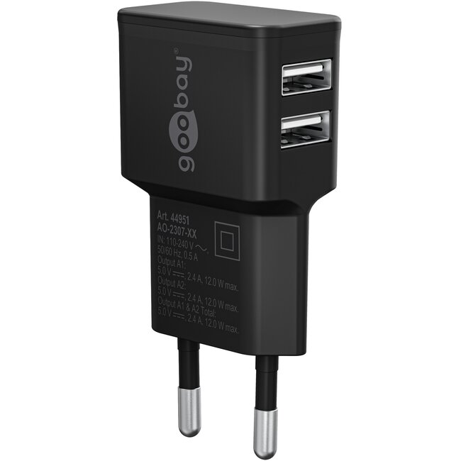 Goobay 12 W Dual Micro USB Charger Set