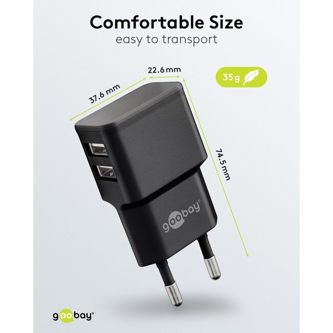 Goobay 12 W Dual Micro USB Charger Set